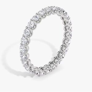 2ct TW Round Lab Diamond Shared Prong Eternity Ring in 14k White Gold Size 7